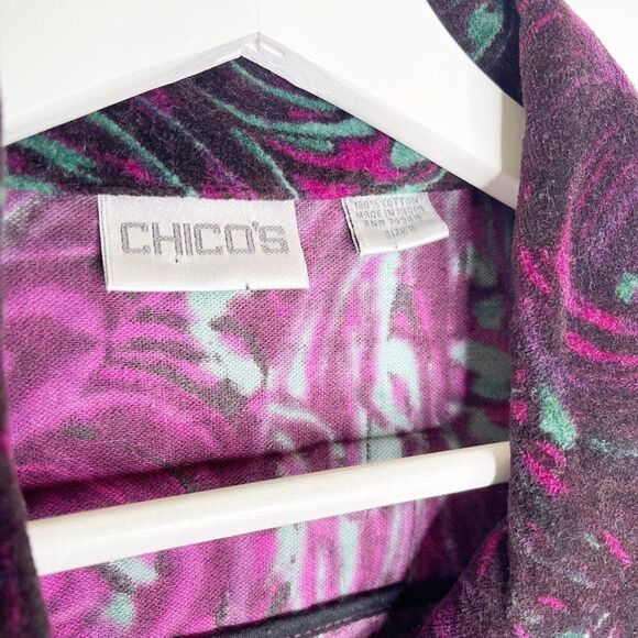 CHICO'S Crushed Velvet Printed Jacket - Picture 5 of 9